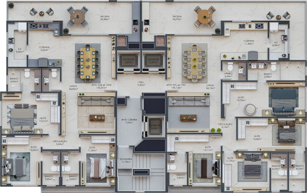 Apartamento, 4 quartos, 185 m² - Foto 1