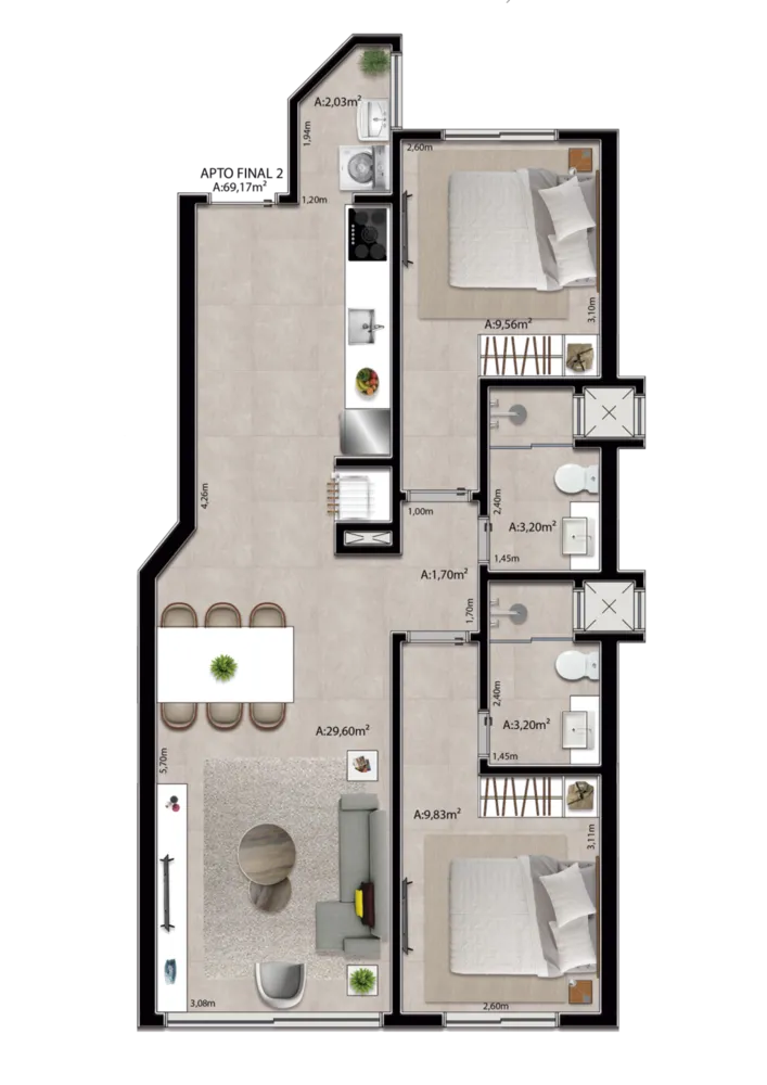 Apartamento, 2 quartos, 99 m² - Foto 8