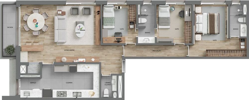 Apartamento à venda com 3 quartos, 126m² - Foto 4