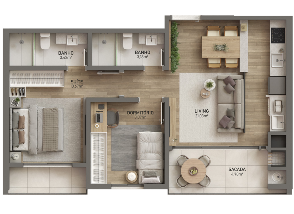 Apartamento, 2 quartos, 70 m² - Foto 17