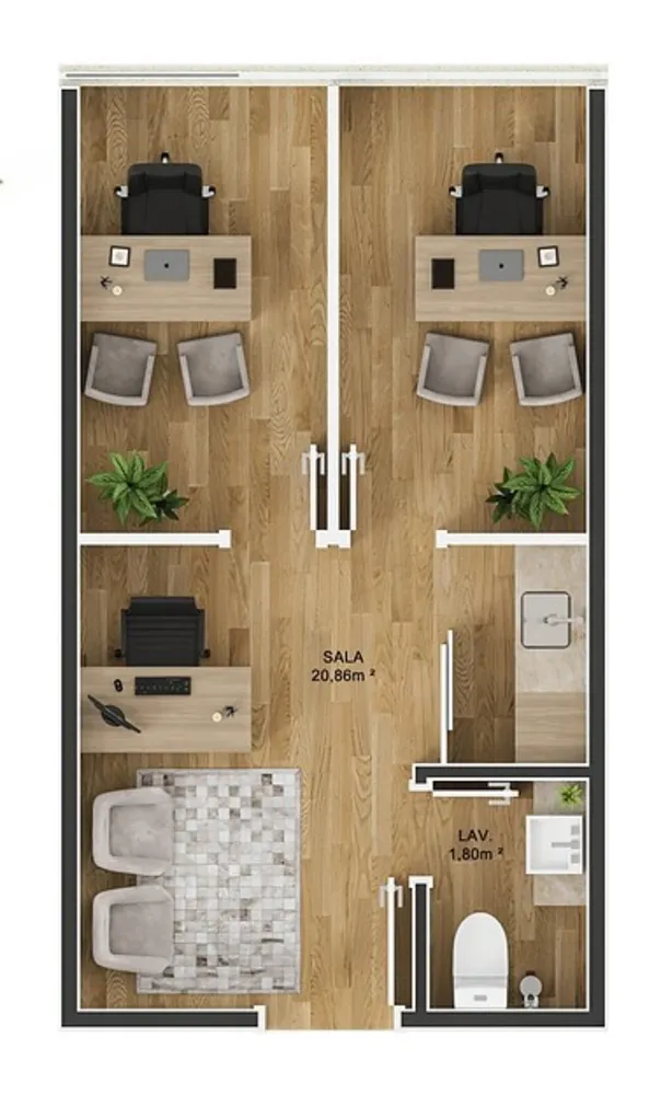 Sala-Conjunto, 32 m² - Foto 4