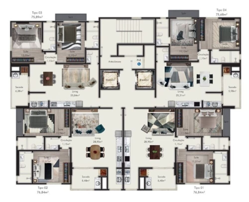 Apartamento, 2 quartos, 75 m² - Foto 4