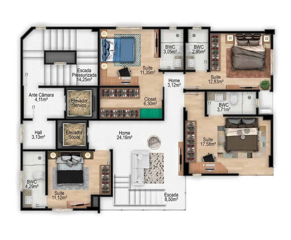 Cobertura, 4 quartos, 502 m² - Foto 12