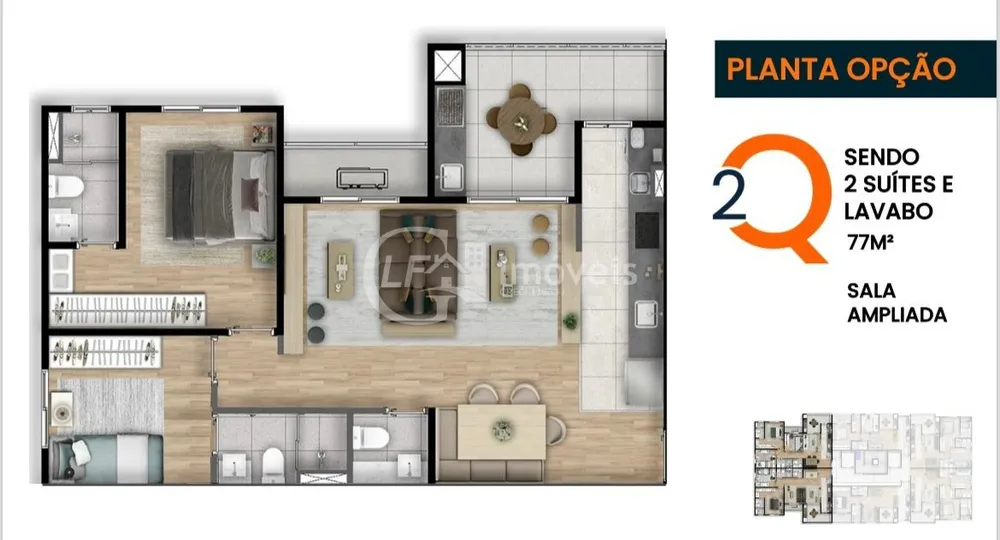 Apartamento, 2 quartos, 77 m² - Foto 14