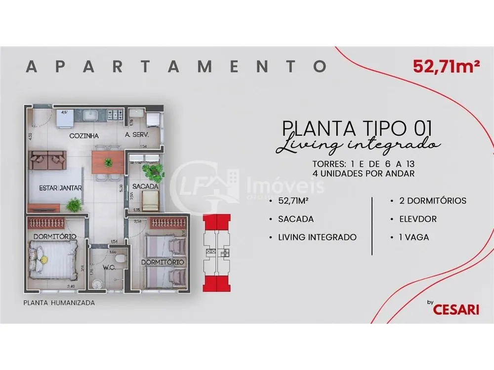 Apartamento, 2 quartos, 53 m² - Foto 14