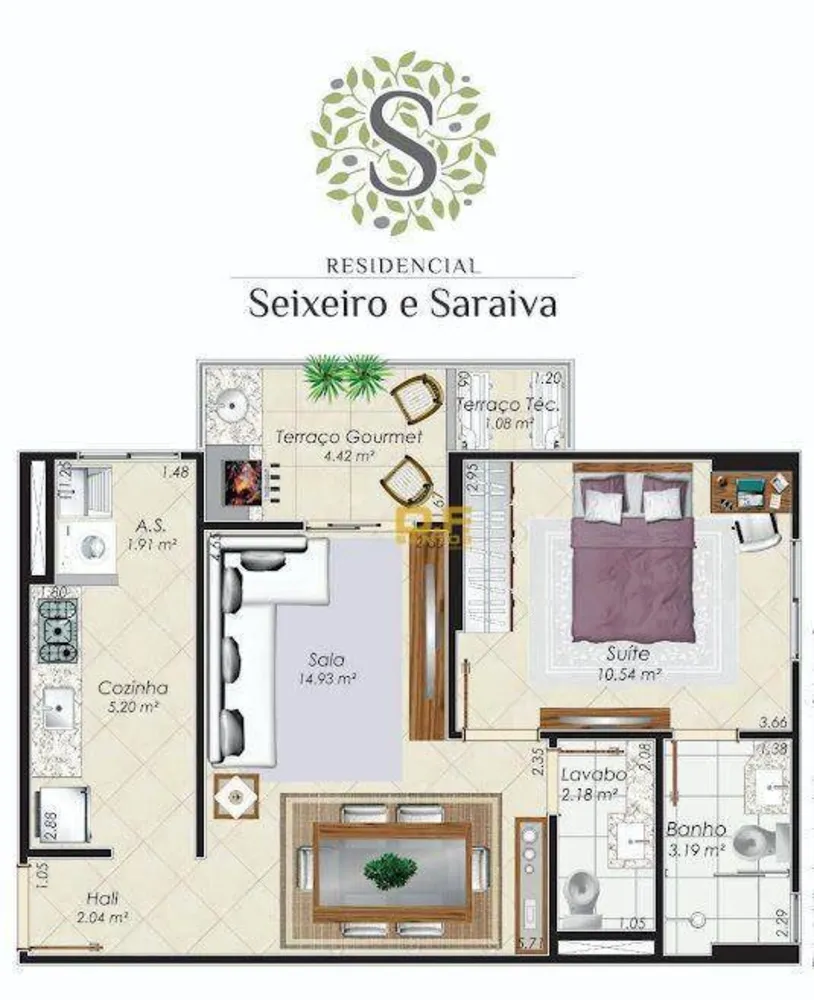 Apartamento, 1 quarto, 53 m² - Foto 1