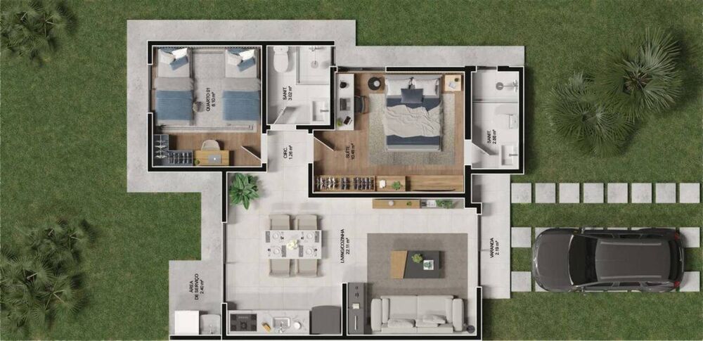 Casa, 2 quartos, 60 m² - Foto 1