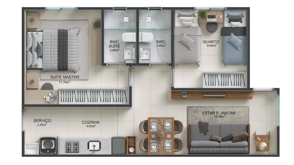 Casa, 2 quartos, 55 m² - Foto 5