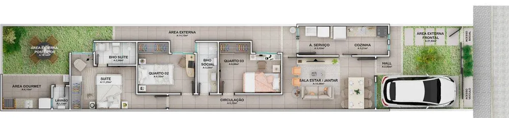 Casa, 3 quartos, 82 m² - Foto 9