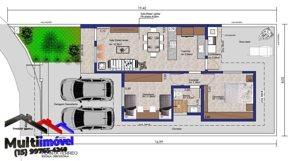 Casa, 2 quartos, 68 m² - Foto 2