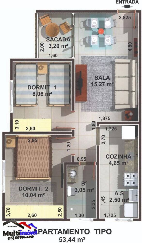 Apartamento, 2 quartos, 53 m² - Foto 1