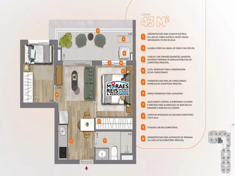 Apartamento, 2 quartos, 40 m² - Foto 3