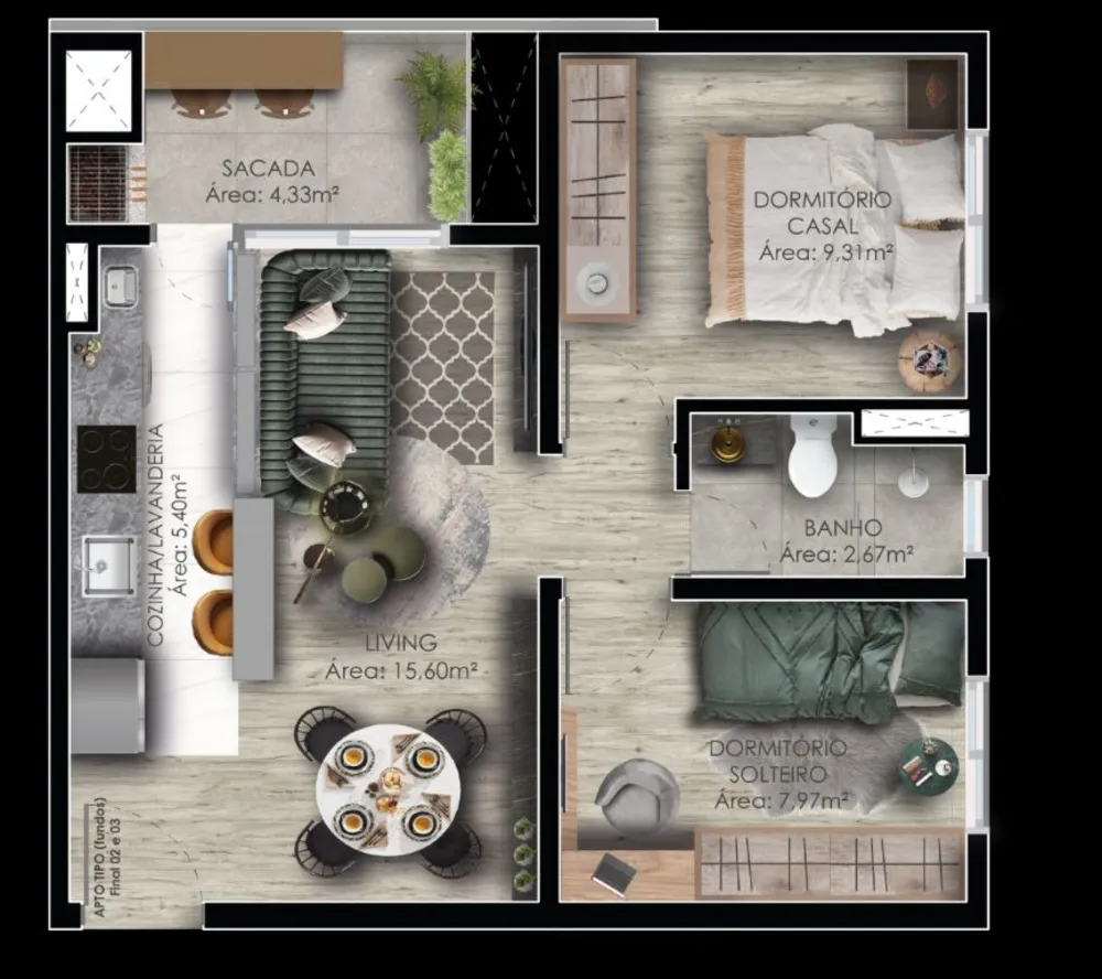 Apartamento, 2 quartos, 80 m² - Foto 3