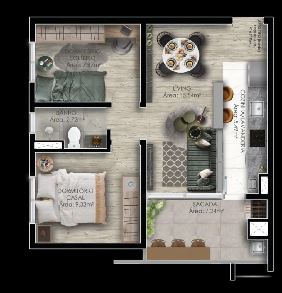 Apartamento, 2 quartos, 80 m² - Foto 4