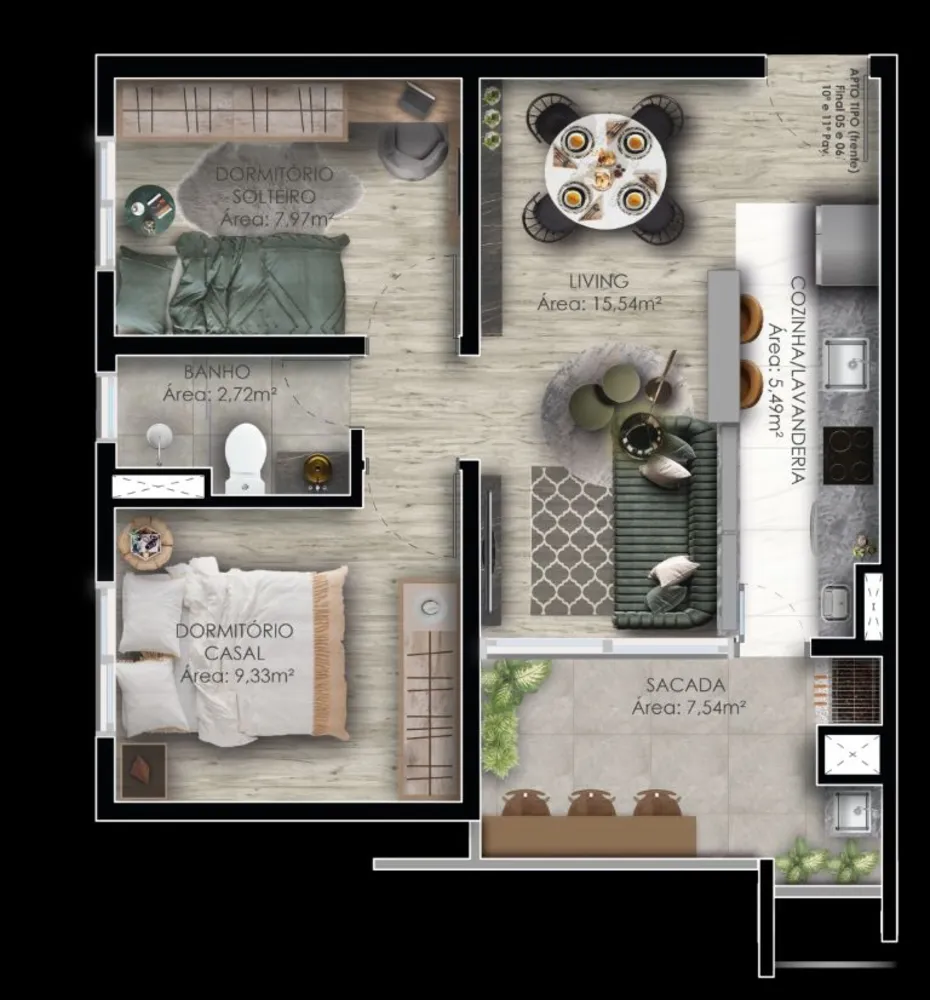 Apartamento, 2 quartos, 80 m² - Foto 2