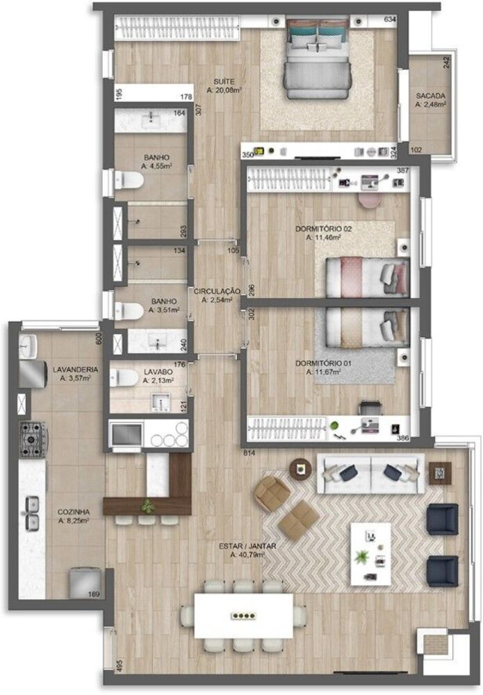 Apartamento à venda com 3 quartos, 112m² - Foto 2