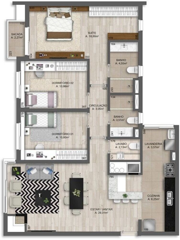 Apartamento à venda com 3 quartos, 112m² - Foto 4