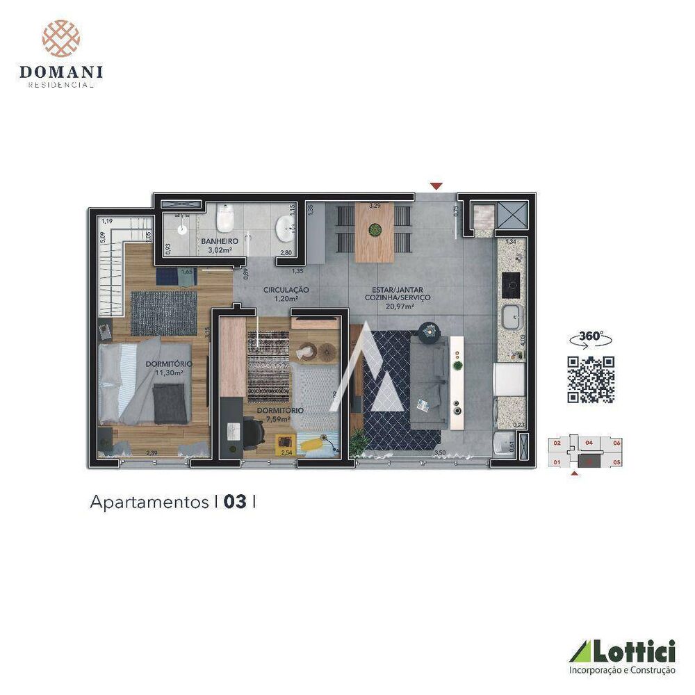 Apartamento, 2 quartos, 52 m² - Foto 2