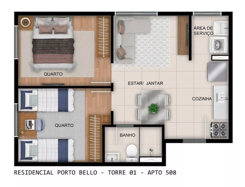 Apartamento, 1 quarto, 52 m² - Foto 3