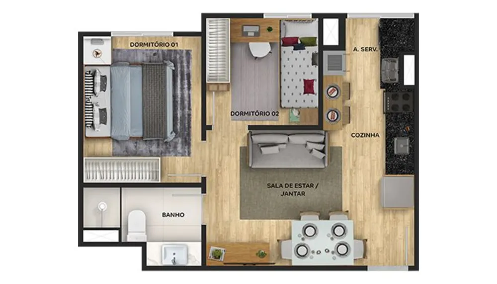 Apartamento, 1 quarto, 36 m² - Foto 10