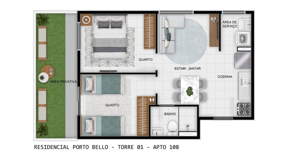 Apartamento, 2 quartos, 52 m² - Foto 4