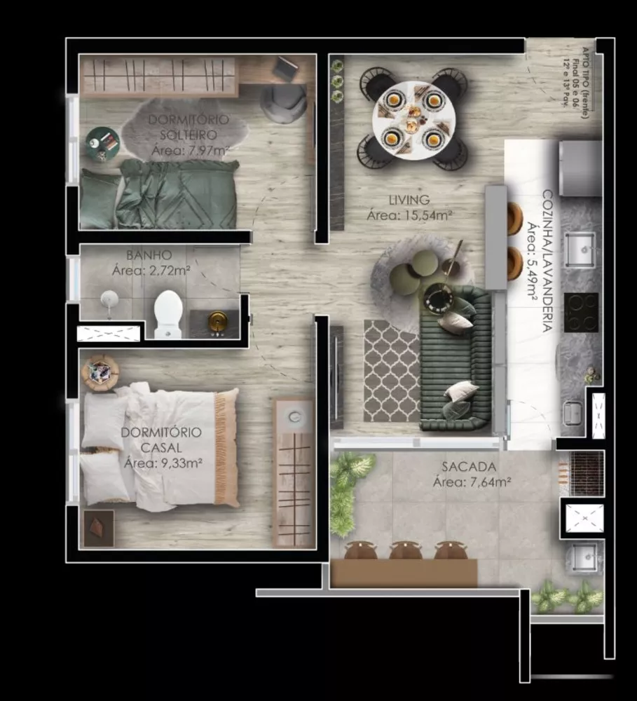 Apartamento, 2 quartos, 51 m² - Foto 16