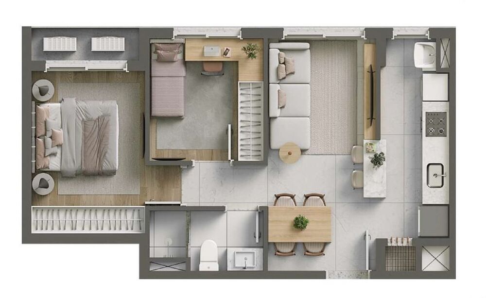 Apartamento, 2 quartos, 48 m² - Foto 1