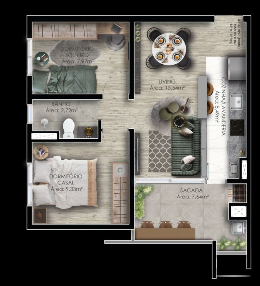 Apartamento, 2 quartos, 59 m² - Foto 16