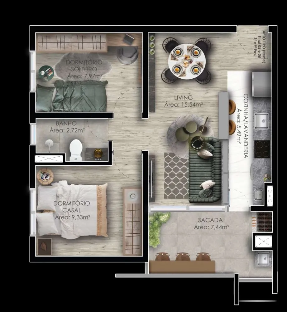 Apartamento, 2 quartos, 59 m² - Foto 11