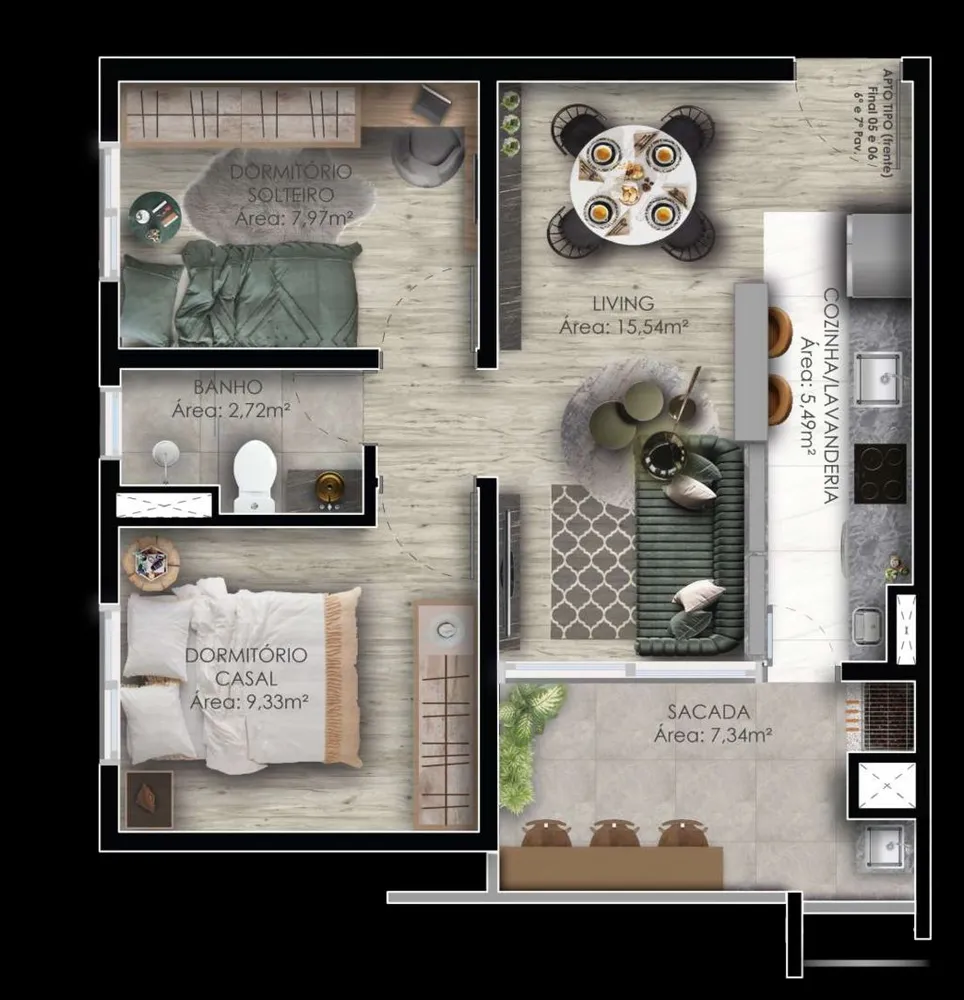 Apartamento, 2 quartos, 59 m² - Foto 10