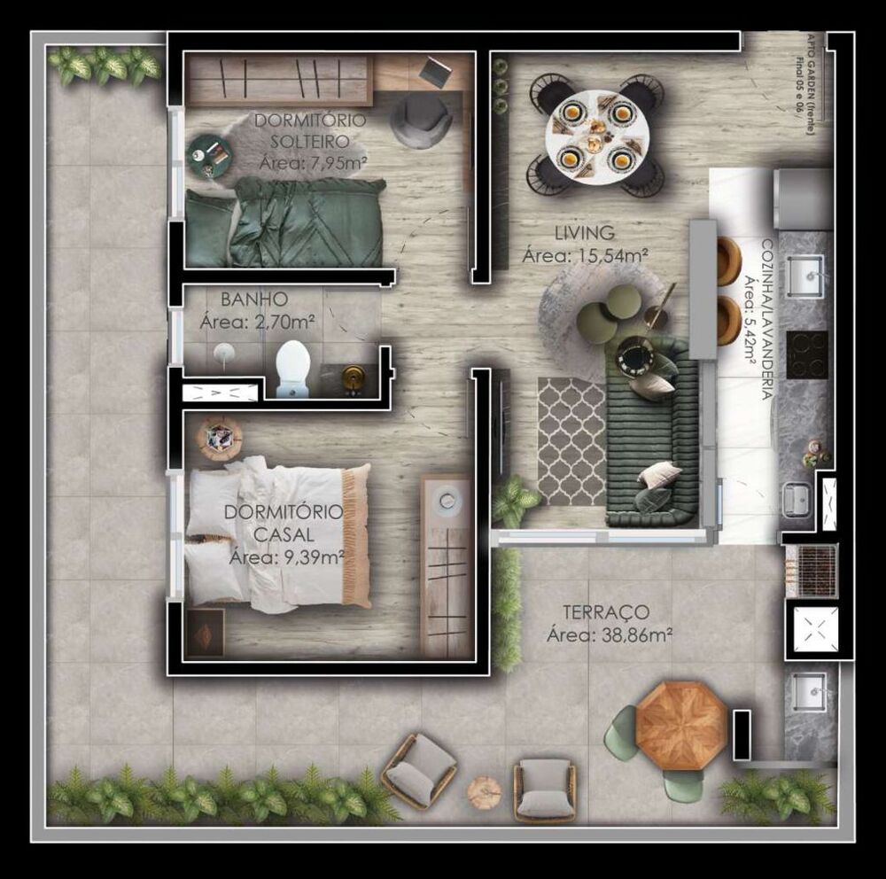 Apartamento, 2 quartos, 55 m² - Foto 2