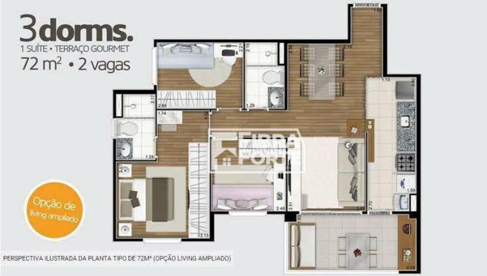 Apartamento, 3 quartos, 72 m² - Foto 1
