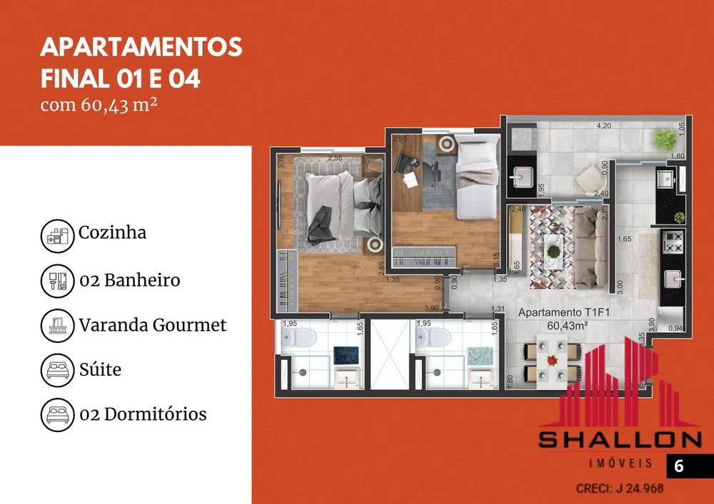 Apartamento, 60 m² - Foto 8