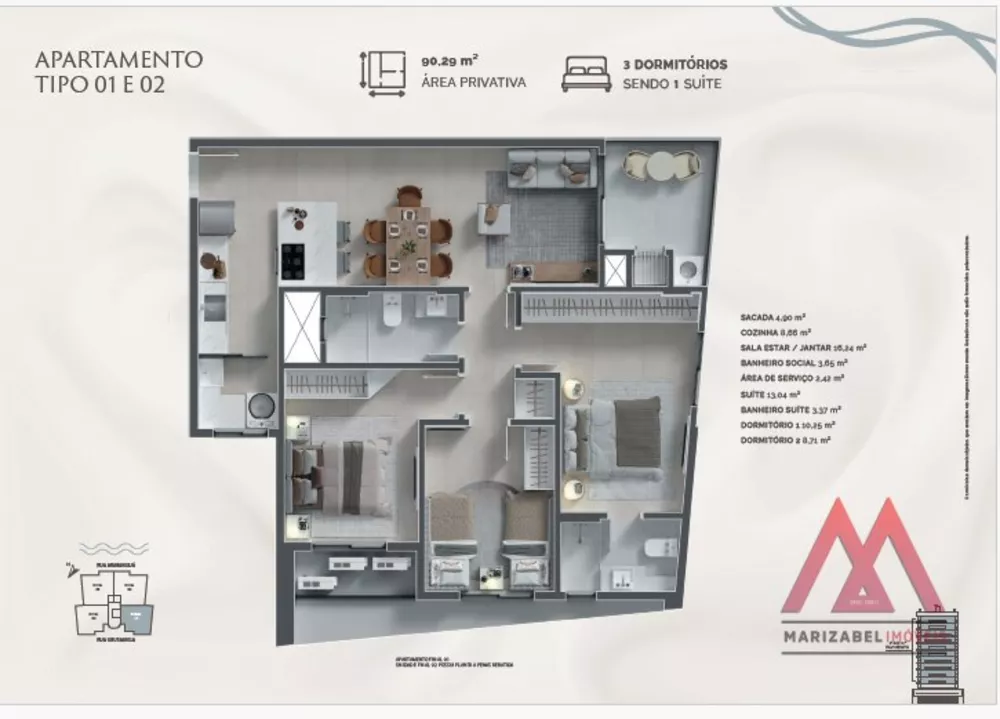 Apartamento à venda com 3 quartos, 90m² - Foto 9