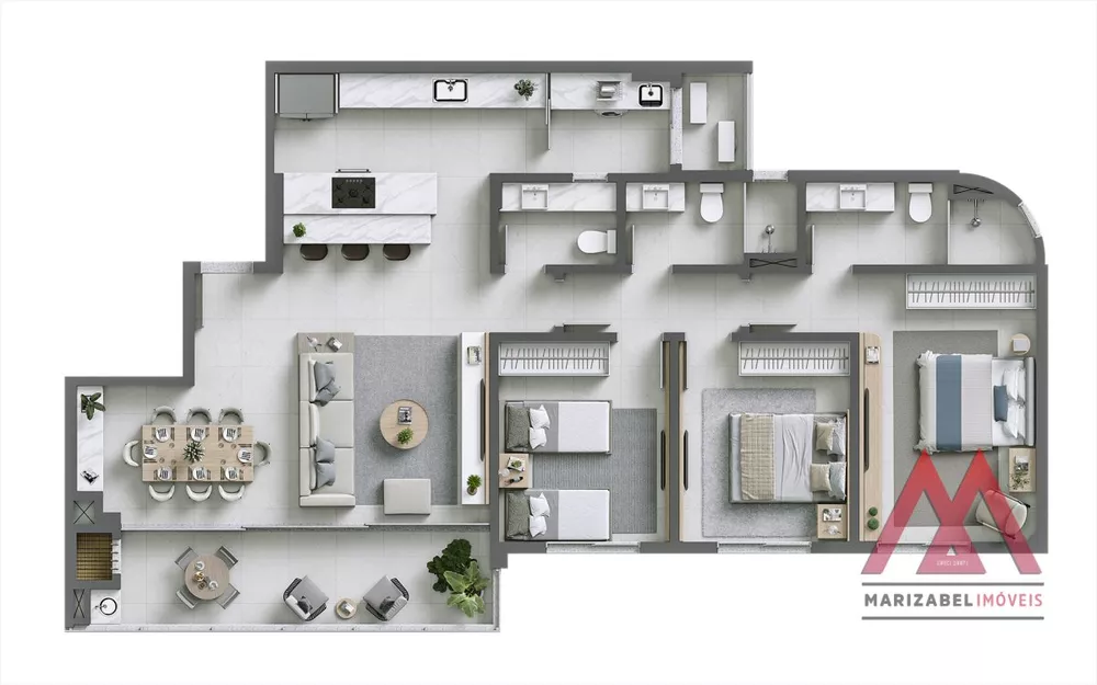 Apartamento, 3 quartos, 122 m² - Foto 2