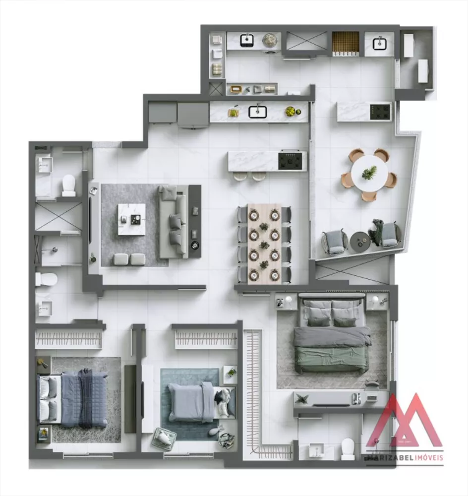 Apartamento à venda com 3 quartos, 125m² - Foto 7