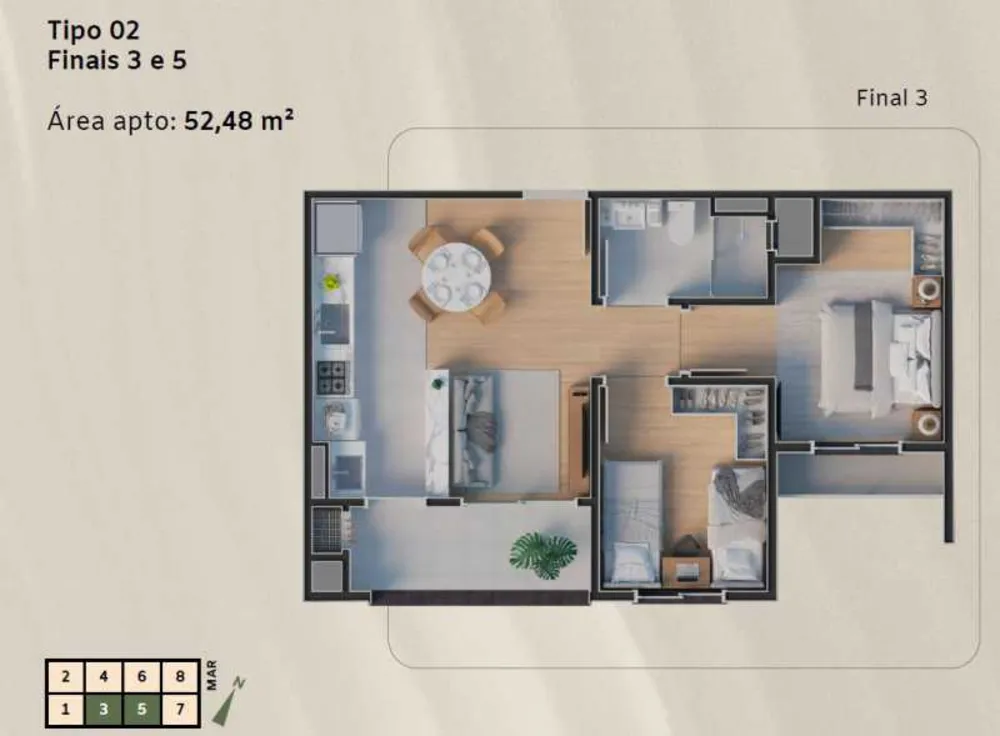 Apartamento, 2 quartos, 52 m² - Foto 8