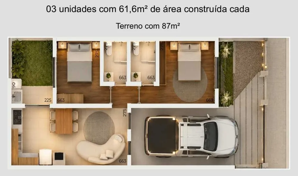 Casa, 2 quartos, 61 m² - Foto 1