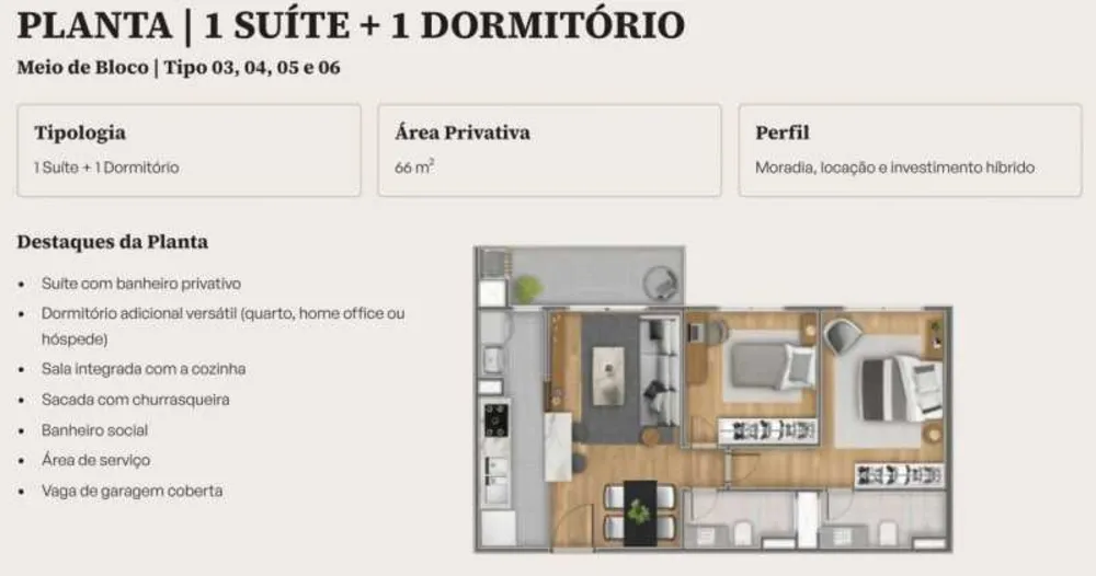 Apartamento, 2 quartos, 66 m² - Foto 3