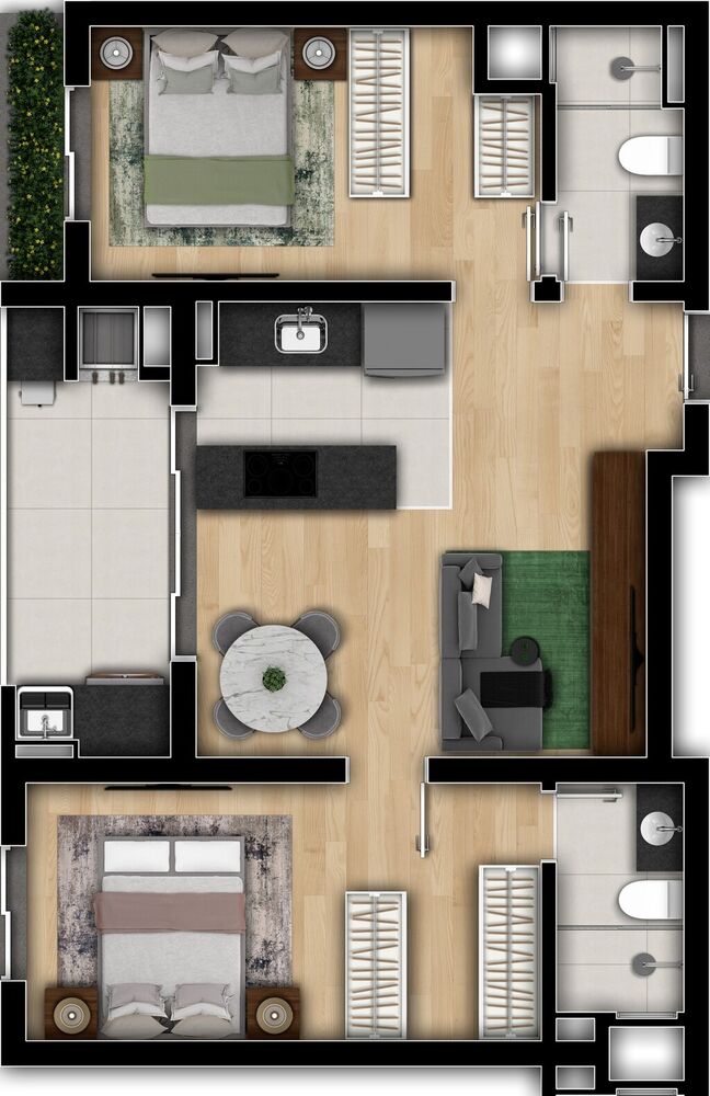 Apartamento, 2 quartos, 61 m² - Foto 9