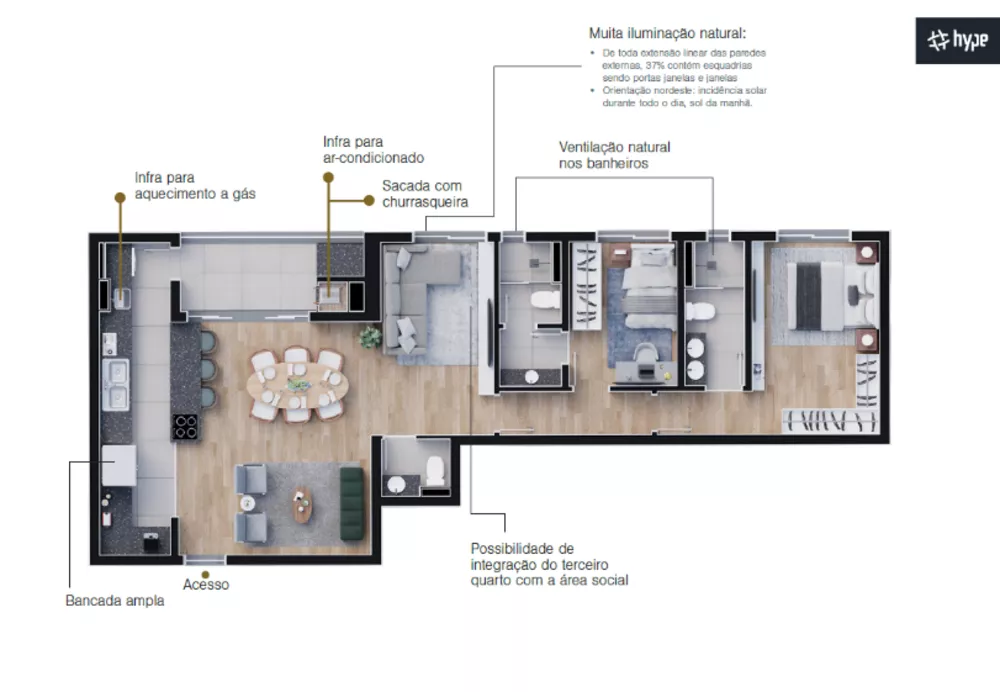 Apartamento, 3 quartos, 107 m² - Foto 4