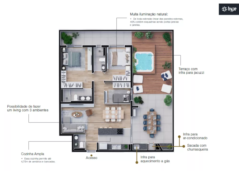 Apartamento, 3 quartos, 107 m² - Foto 3