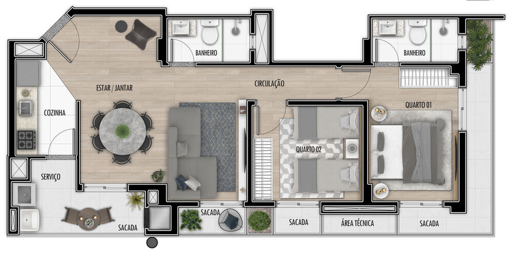 Apartamento, 2 quartos, 51 m² - Foto 49