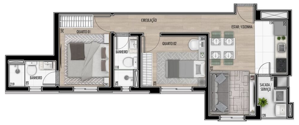 Apartamento, 2 quartos, 51 m² - Foto 46