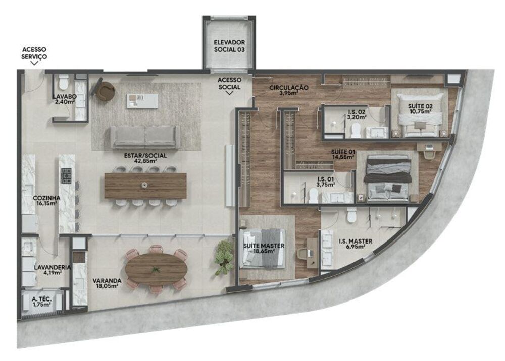 Apartamento à venda com 3 quartos, 189m² - Foto 47