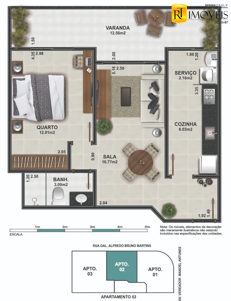 Apartamento, 1 quarto, 55 m² - Foto 2