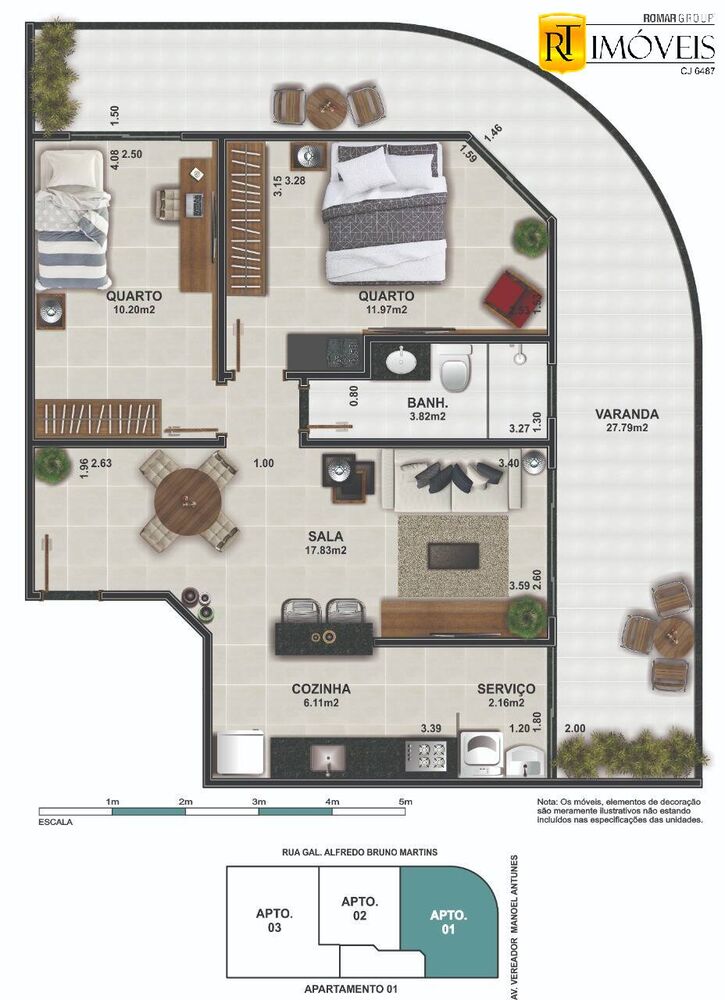 Apartamento, 1 quarto, 55 m² - Foto 12