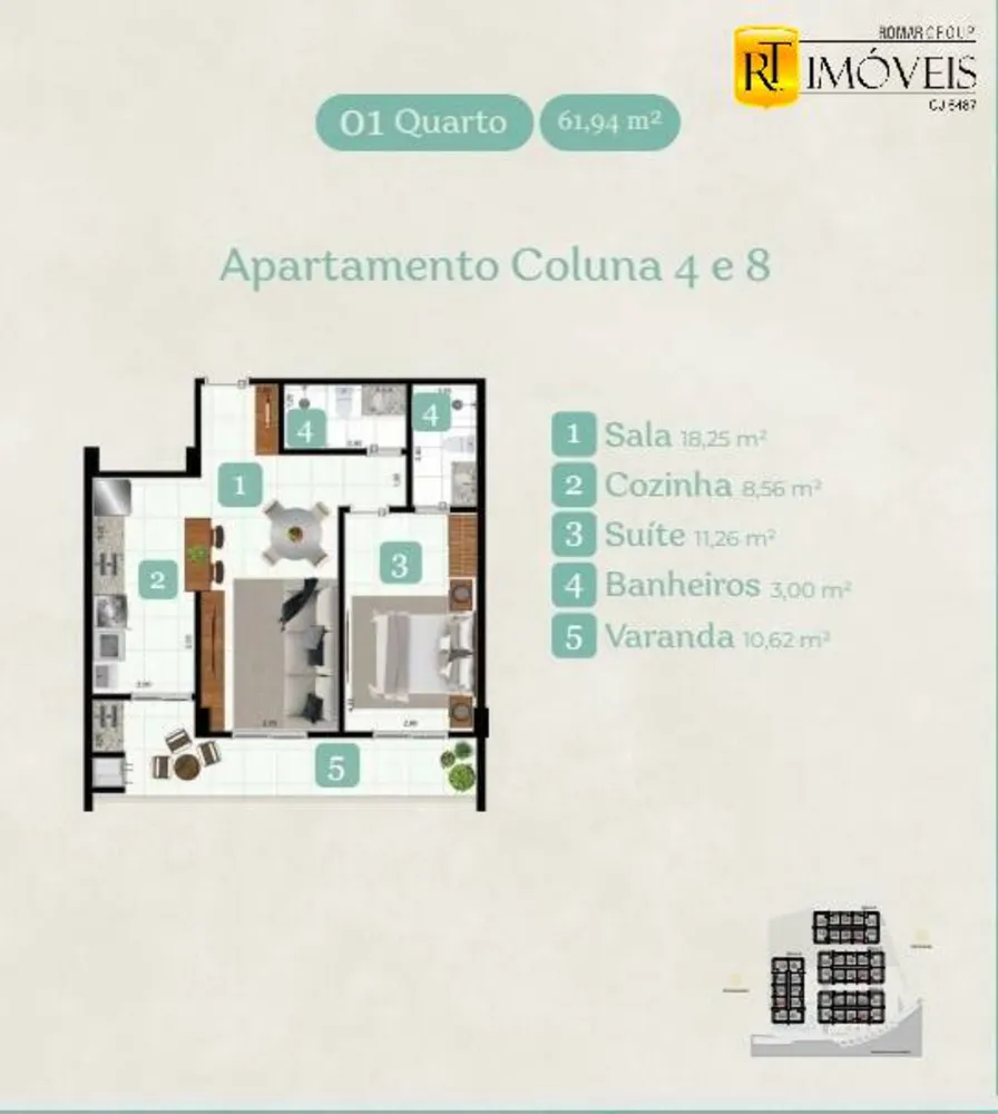 Apartamento, 1 quarto, 64 m² - Foto 53