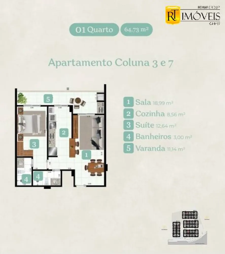 Apartamento, 1 quarto, 64 m² - Foto 54