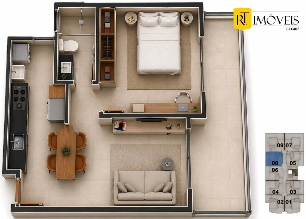 Apartamento, 1 quarto, 58 m² - Foto 10